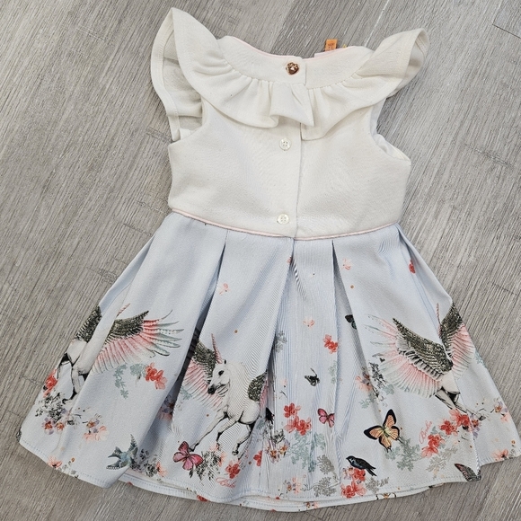 BAKER by TED BAKER Unicorn Print Dress 6-9M - Picture 2 of 4